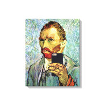 Zelfportret van Vincent Van Gogh met mobiele telef
