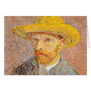 Zelfportret van Vincent Van Gogh met strohoed
