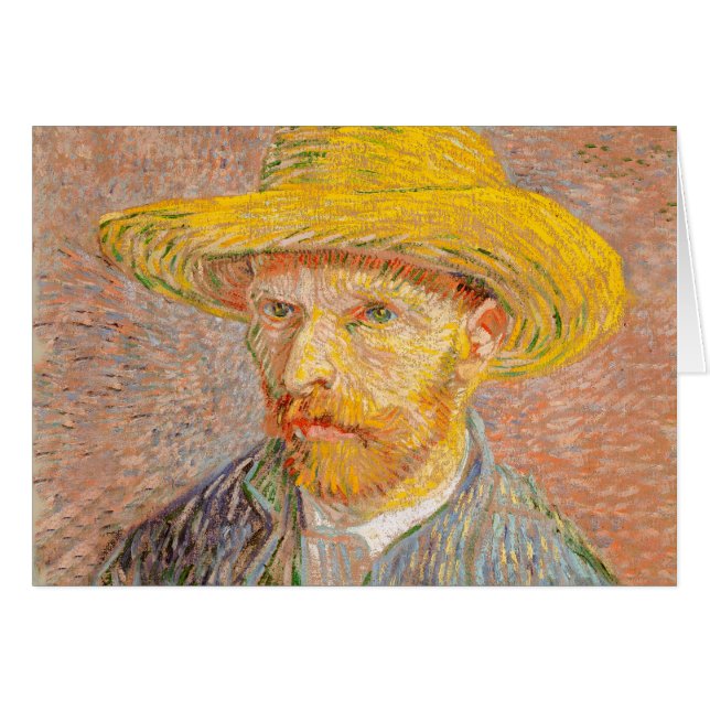 Zelfportret van Vincent Van Gogh met strohoed (Voorkant Horizontaal)