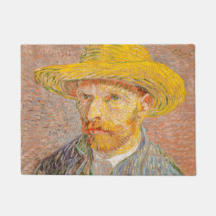 Zelfportret van Vincent Van Gogh met strohoed Deurmat