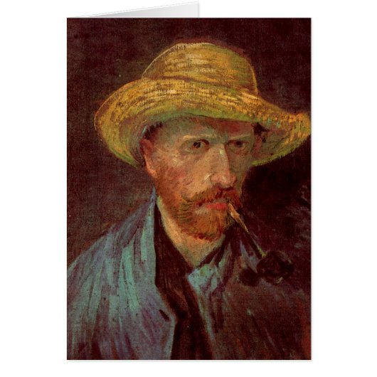 Zelfportret van Vincent van Gogh met strohoed en p (Voorkant)