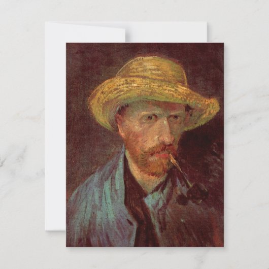 Zelfportret van Vincent van Gogh met strohoed en p (Voorkant)