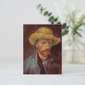 Zelfportret van Vincent van Gogh met strohoed en p (Staand voorkant)