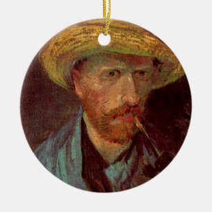 Zelfportret van Vincent van Gogh met strohoed en p Keramisch Ornament