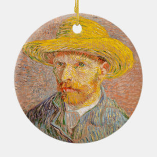 Zelfportret van Vincent Van Gogh met strohoed Keramisch Ornament