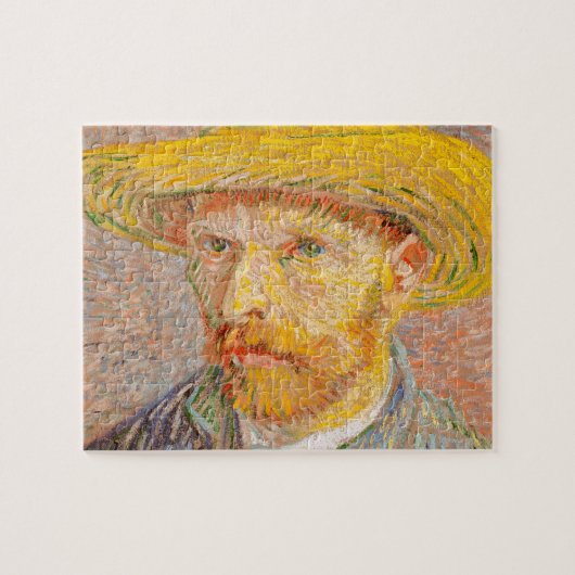 Zelfportret van Vincent Van Gogh met strohoed Legpuzzel (Horizontaal)
