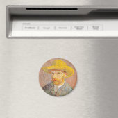 Zelfportret van Vincent Van Gogh met strohoed Magneet (Insitu (Vaatwasser))