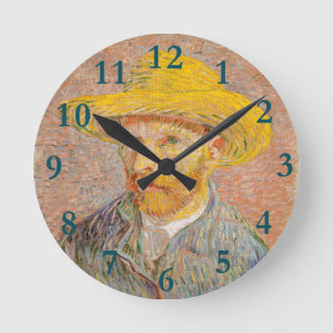 Zelfportret van Vincent Van Gogh met strohoed Ronde Klok