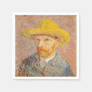 Zelfportret van Vincent Van Gogh met strohoed Servet