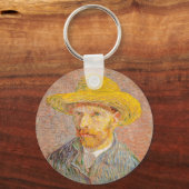 Zelfportret van Vincent Van Gogh met strohoed Sleutelhanger (Voorkant)