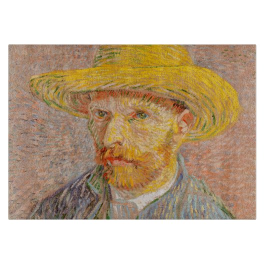 Zelfportret van Vincent Van Gogh met strohoed Snijplank (Voorkant)