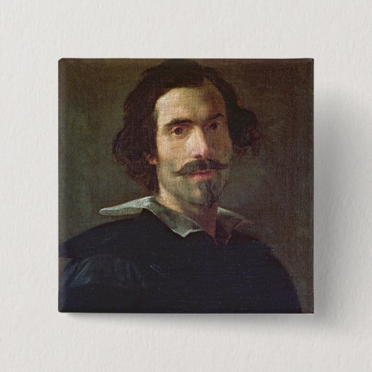 Zelfportret Vierkante Button 5,1 Cm (Voorkant)