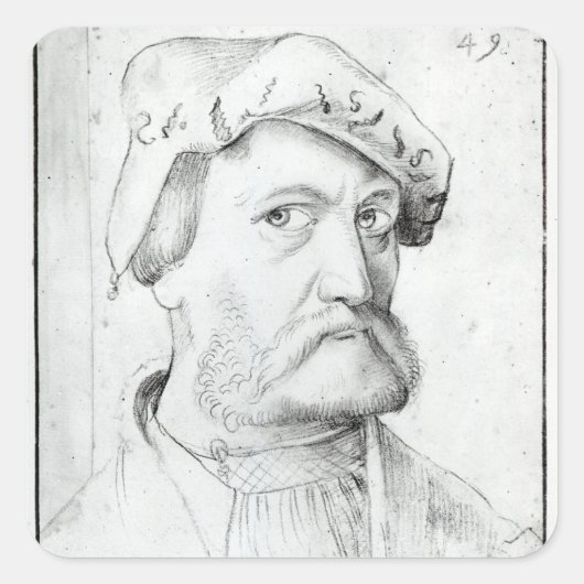 Zelfportret Vierkante Sticker (Voorkant)
