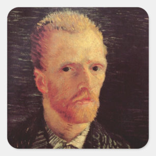 Zelfportret Vincent van Gogh, Klassieke Kunst Repr Vierkante Sticker