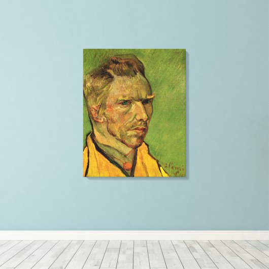 Zelfportret, Vincent van Gogh. Portretoliepijn Canvas Afdruk (Insitu (Houten vloer))