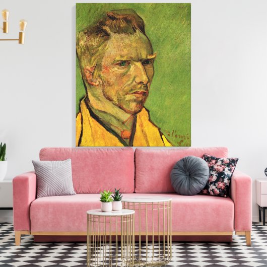 Zelfportret, Vincent van Gogh. Portretoliepijn Canvas Afdruk (Insitu (Woonkamer))