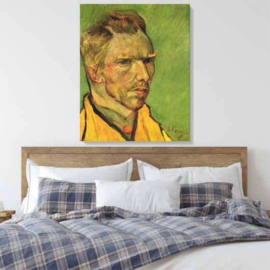 Zelfportret, Vincent van Gogh. Portretoliepijn Canvas Afdruk (Insitu (Slaapkamer))