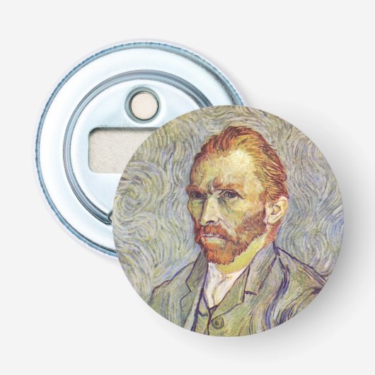 Zelfportret Vincent Willem van Gogh Button Flesopener (Voorkant)