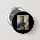 Zelfportret voor de esel ronde button 5,7 cm (Voorkant /achterkant)