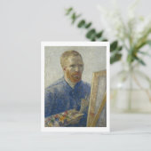 Zelfportret voor Easel, Van Gogh Fine Art Briefkaart (Staand voorkant)