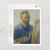 Zelfportret voor Easel, Van Gogh Fine Art Briefkaart (Voorkant / Achterkant)
