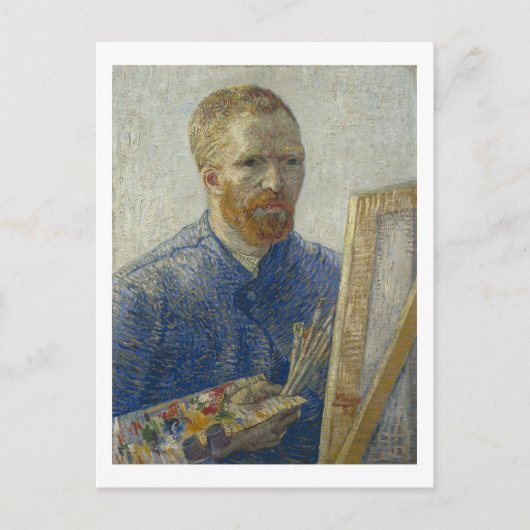 Zelfportret voor Easel, Van Gogh Fine Art Briefkaart (Voorkant)