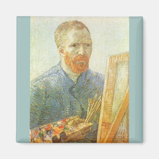 Zelfportret voor Easel, Vincent van Gogh Magneet (Voorkant)