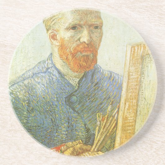 Zelfportret voor Easel, Vincent van Gogh Zandsteen Onderzetter (Voorkant)