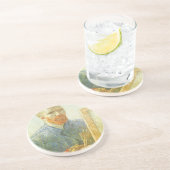 Zelfportret voor Easel, Vincent van Gogh Zandsteen Onderzetter (Zijkant)