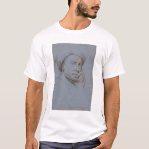 Zelfportret (zwart, rood en wit krijt op blauw) t-shirt
