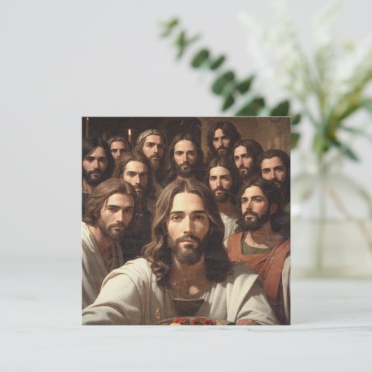 Zelfportretten van Jezus met 12 discipelen Kaart (Staand voorkant)
