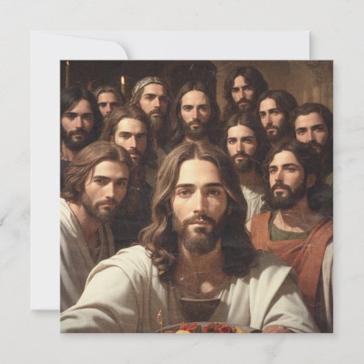 Zelfportretten van Jezus met 12 discipelen Kaart (Voorkant)