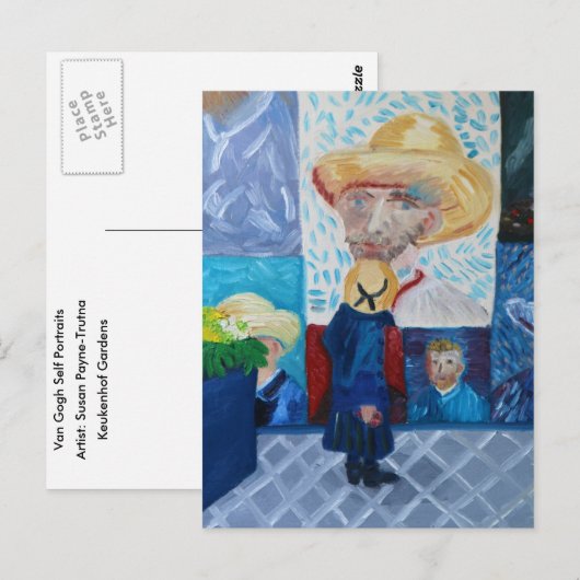 Zelfportretten van Van Gogh en Susan Payne-Trutna Briefkaart (Voorkant / Achterkant)