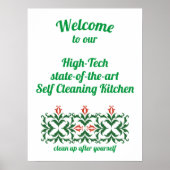 Zelfreinigende keuken Attitude en plezier Poster (Voorkant)