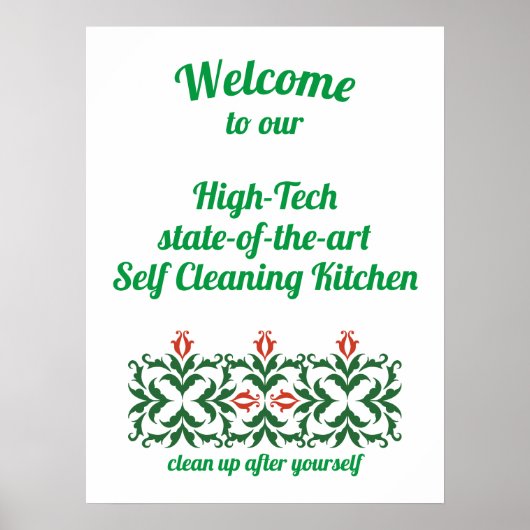 Zelfreinigende keuken Attitude en plezier Poster (Voorkant)
