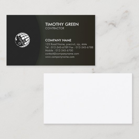 Zelfreparatie van aannemer visitekaartje (Voorkant / Achterkant)