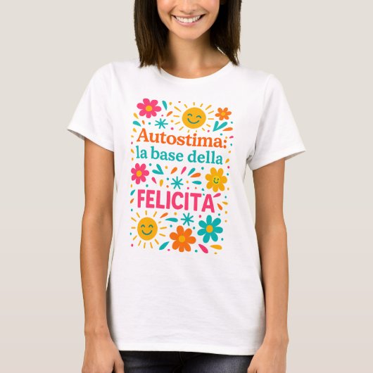 Zelfrespect en geluk t-shirt (Voorkant)