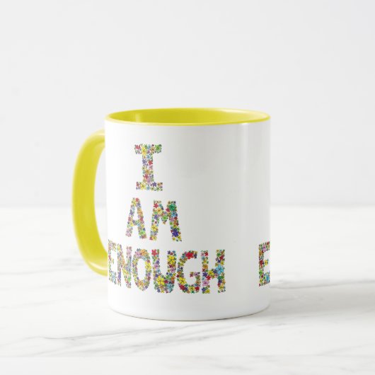 Zelfrespect inspirerend bloemenMok Mok (Voorkant links)