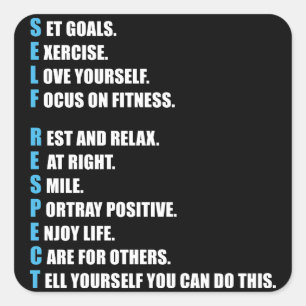ZELFRESPECT - MOTIVATIE VIERKANTE STICKER