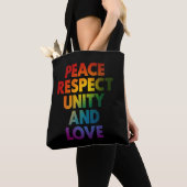 Zelfrespect Vrede Respect Eenheid En Liefde Tote Bag (Dichtbij)