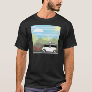 Zelfrijdende auto. Bestuurloze auto. T-shirt