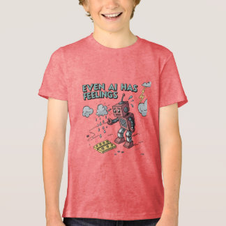 Zelfs AI heeft gevoelens - Grappig Trieste Robot R Tri-Blend Shirt