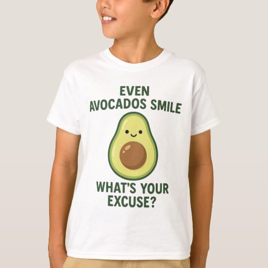 Zelfs avocado's glimlachen - Grappig Filosofisch S T-shirt (Voorkant)