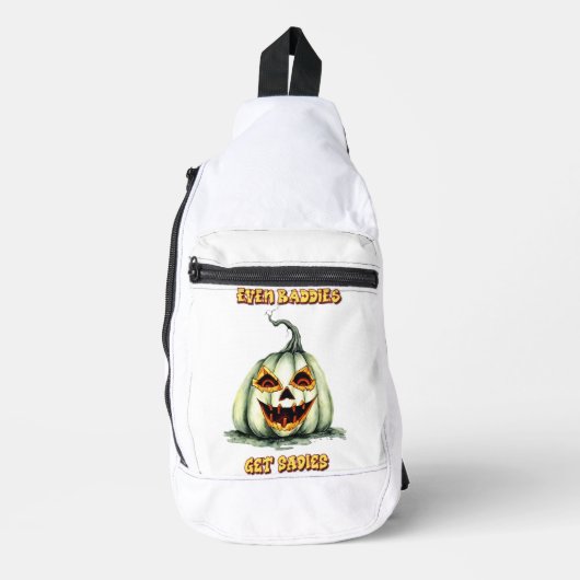 Zelfs baddies krijgen Saddies Evil Pumpkin Sling Bag (Voorkant)