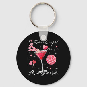 Zelfs Cupido heeft een Margarita Valentijnsdag Dri Sleutelhanger