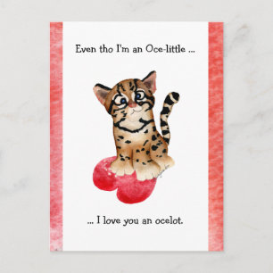 Zelfs dan, ik hou van je een ocelot Briefkaart