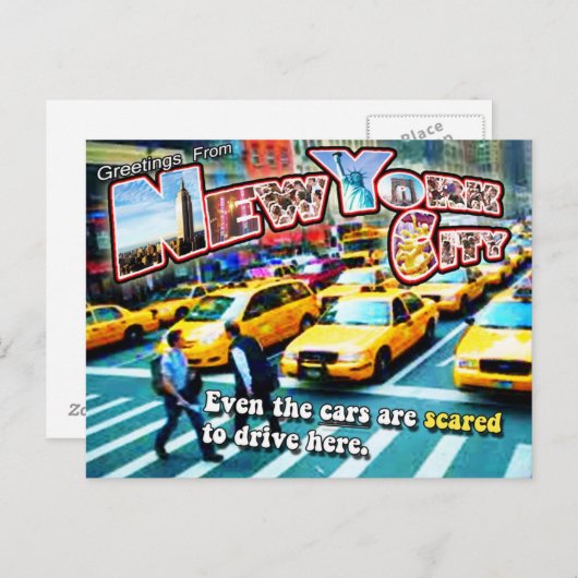 Zelfs de auto's zijn hier bedoeld om te rijden - B Briefkaart (Voorkant / Achterkant)