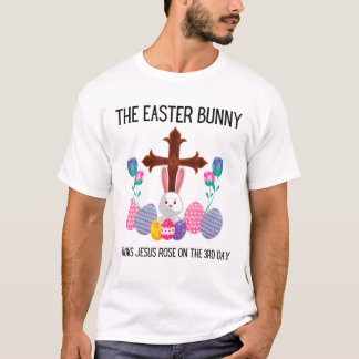 Zelfs de paashaas kent Jezus Roos Kinder jongens G T-shirt