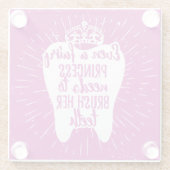 Zelfs een fairy prinses moet haar tanden poetsen glazen onderzetter (Achterkant)