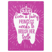 Zelfs een fairy prinses moet haar tanden poetsen klembord (Achterkant)